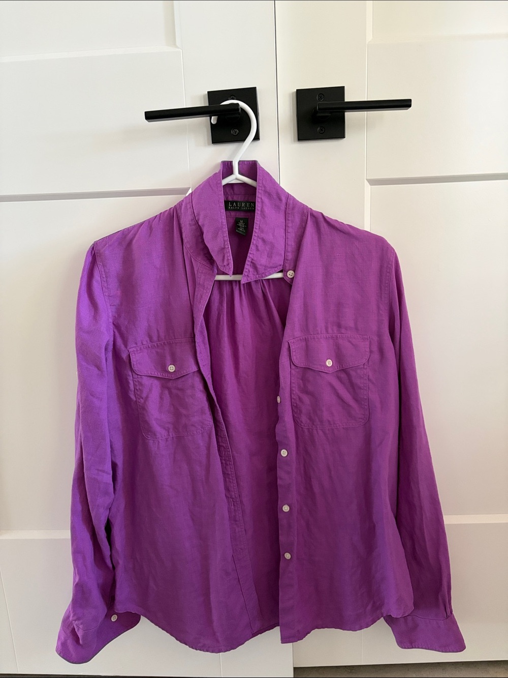 Lauren Ralph Lauren Violet Linen Button-Up Shirt